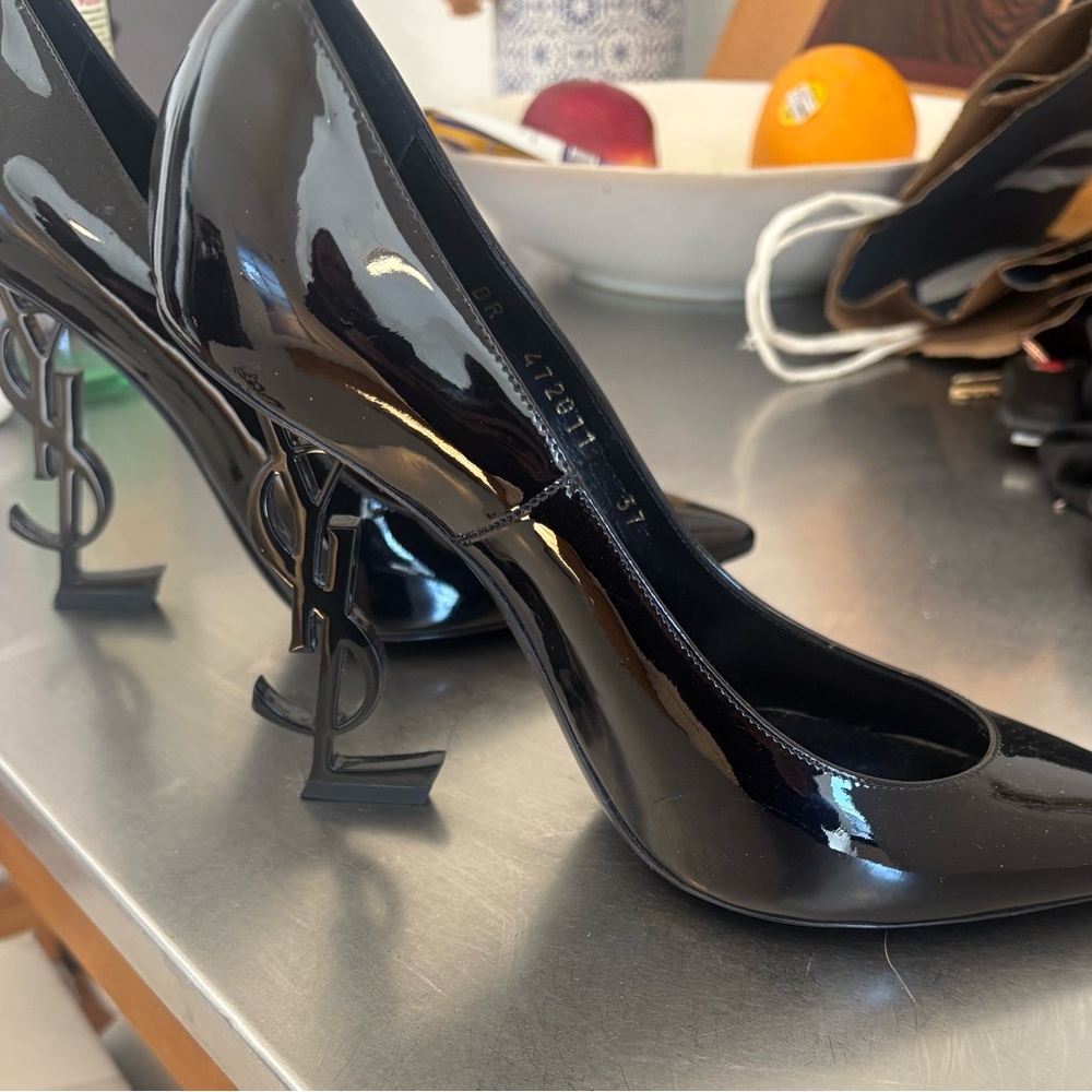 YSL Black Patent Leather Heels